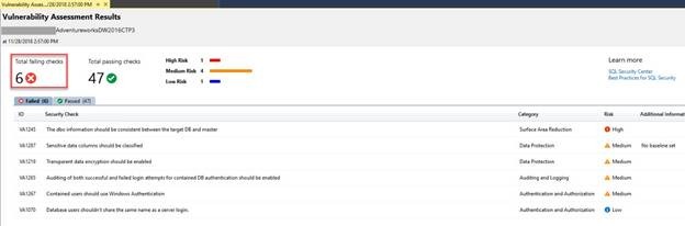 Vulnerablility assessment results